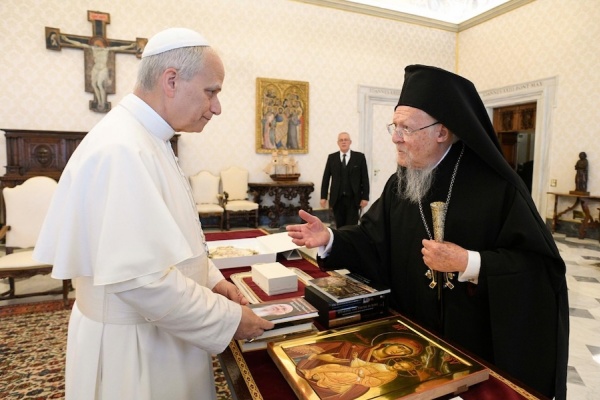 papież Leon czternasty i patriarcha Bartłomiej